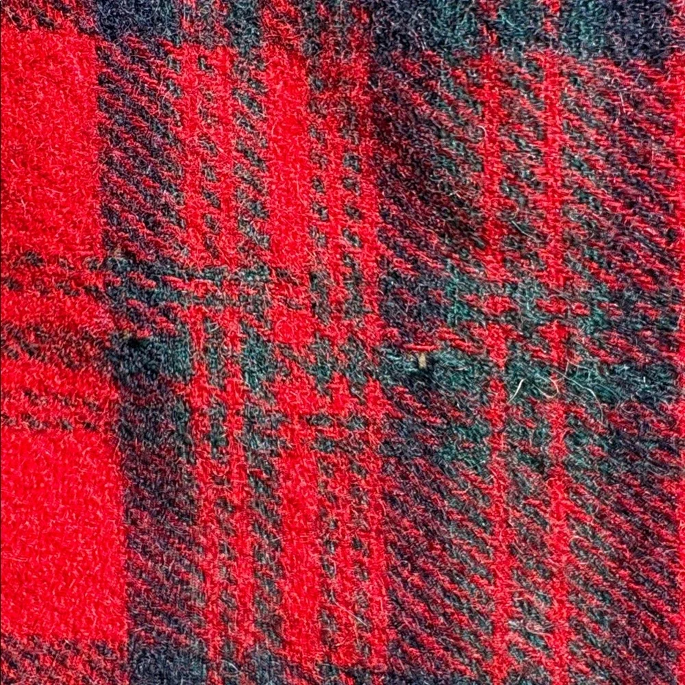 Vintage Pendleton Blanket Throw Red Navy Teal Grey Tartan plaid Virgin Wool READ - Picture 6 of 15